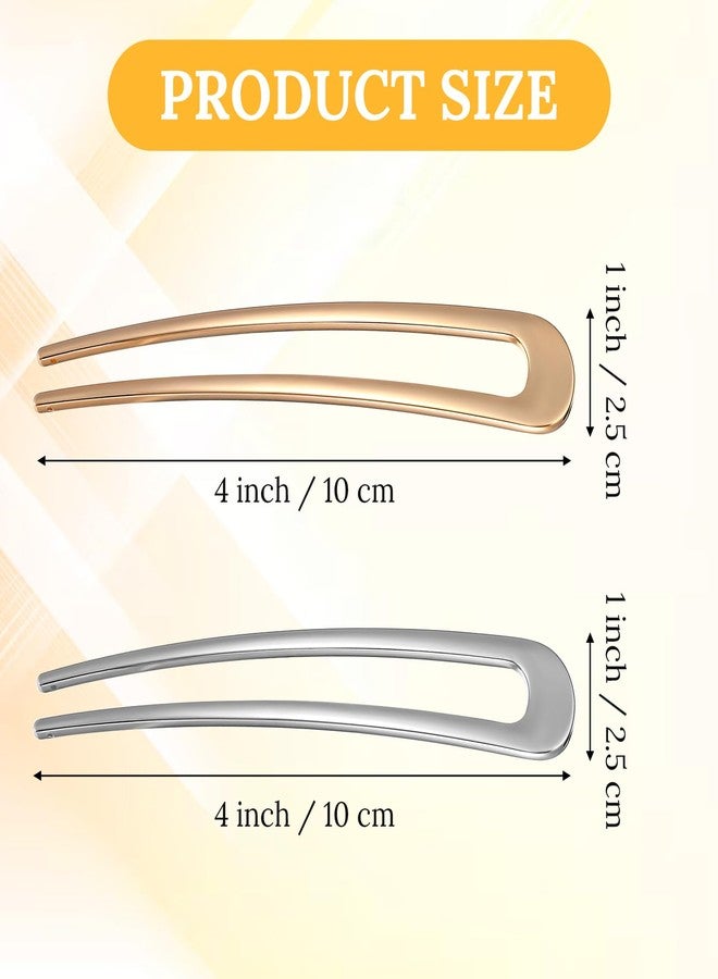 Thrymme 3Pcs French Hair Pins for Women, Hair Pins for Women Metal U-Shaped, 2 Prong Long Chignon Sticks, Secure Hold Hairs Accessories for Updos & Buns - Image 2